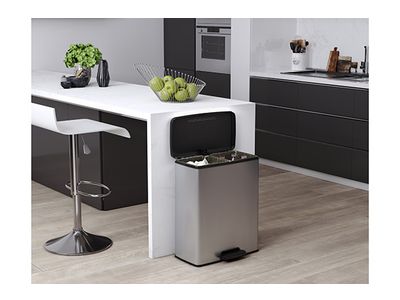 Decobin Pedaalemmer Duo Zilver 26+26l  48,6x28,4xh61,5cm