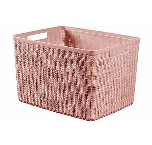 Jute Box De Rangement Rose Dawn Large 20 L 36,2x28,2xh23cm  Curver