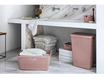 Jute Box A Linge Rose Dawn  58l 43x34xh5 8,2cm