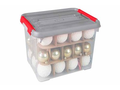 Handy Plus Kerstbox 65l 60x40xh38,8cm Grijs Deksel - Tussenkarton