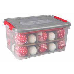 Handy Plus Kerstbox 20l 39,5x28,5xh26cm Grijs Deksel + Tussenkarton 