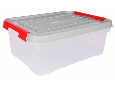 Handy Plus Kerstbox 12l 40x29xh15cm Grijs Deksel/rode Clips