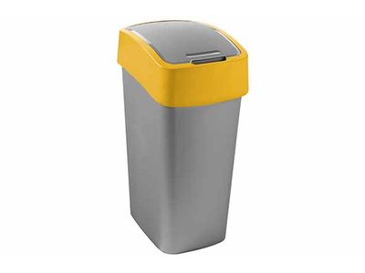 Flip Bin Afvalemmer 45l Grijs / Geel 29,4x37,6xh65,3cm