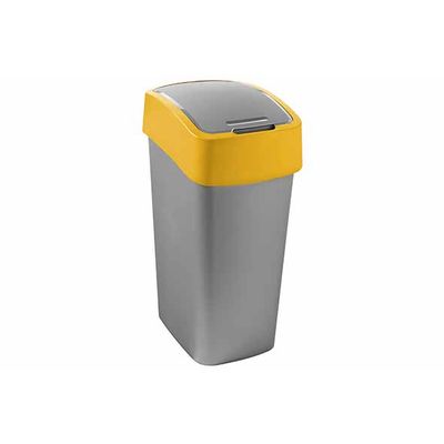 Flip Bin Afvalemmer 45l Grijs / Geel 29,4x37,6xh65,3cm  Curver