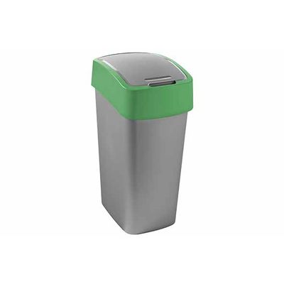 Flip Bin Afvalemmer 45l Grijs / Groen 29,4x37,6xh65,3cm  Curver