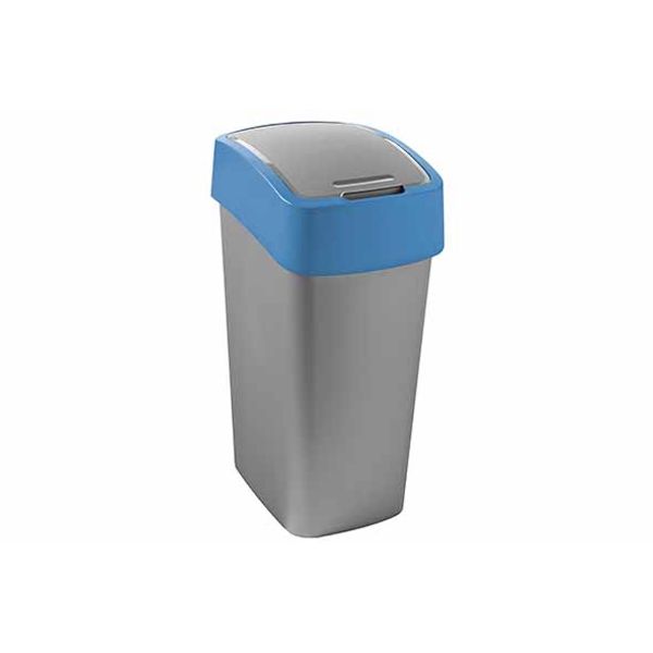 Curver Flip Bin Afvalemmer 45l Grijs / Blauw 29,4x37,6xh65,3cm