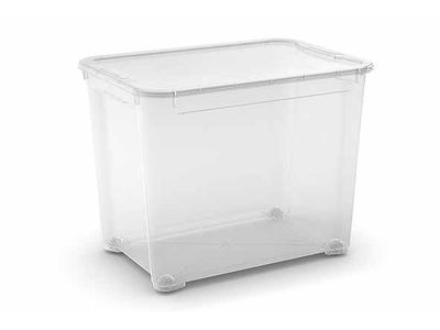T-box Box De Rangement Xl 70l Avec Roues Transparent - 55,5x39xh42,5cm