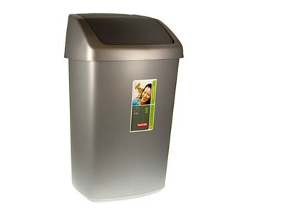 Poubelle Swing 50l Argent/anthracite Rp