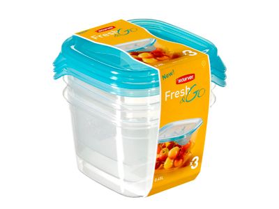 Fresh And Go Vershouddoos Set3 3 X 0,45l 11x11xh11cm Vierkant Pd