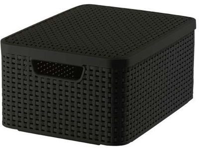 Natural Style Mandje Medium Met Deksel A Nthraciet 39,3x29,3x18,7