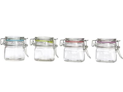 Bokaal Met Clip En Siliconen Ring 4ass 8 .8x6.8xh7.8cm  - 130ml