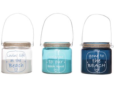 Lantaarn Beach 3ass Blauw-donkerblauw-wi T D10.7xh10cm