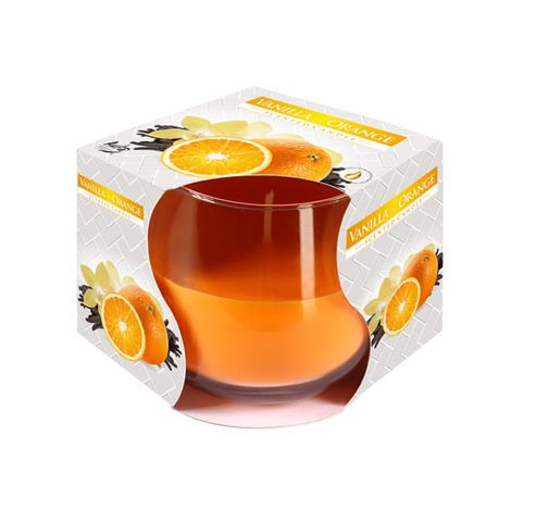 Ct Geurkaars Glas Vanille-oranje 24u D8xh7cm  Cosy & Trendy