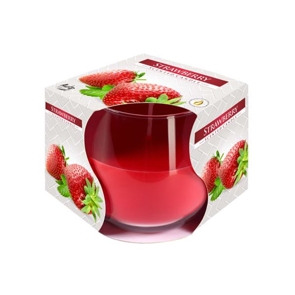 Cosy & Trendy Ct Geurkaars Glas Aardbei-rood 24u D8xh7cm