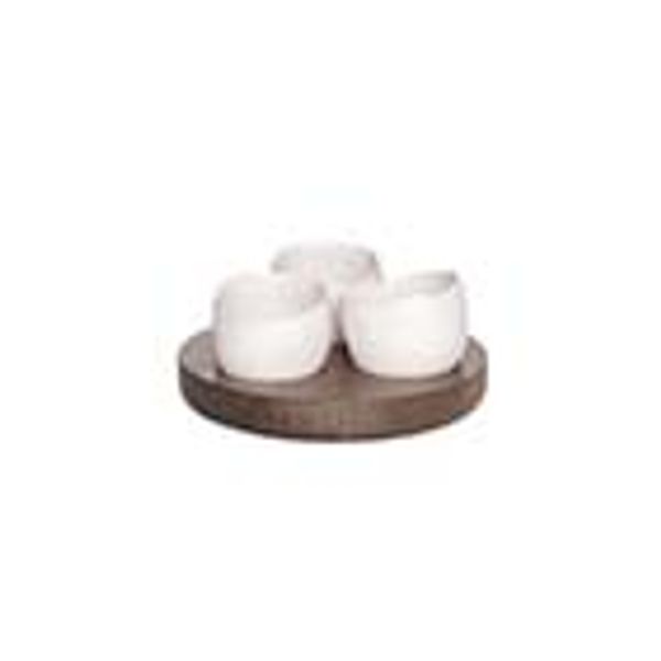 Cosy & Trendy Bao Aperoset Basis Hout - 3 Potjes Wit 