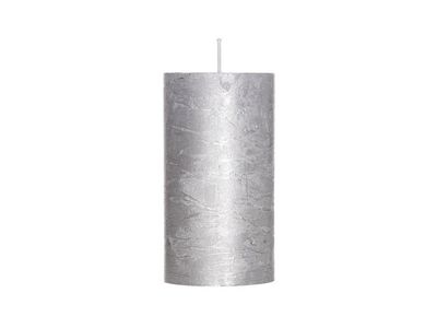 Rustic Cylinderkaars Metallic Zilver 13 D7xh13cm