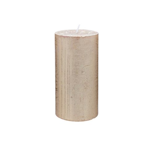 Rustic Cylinderkaars Metallic Goud D7xh13cm  Cosy & Trendy