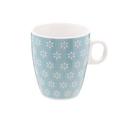 Vicky Gobelet Bleu A Fleurs 19cl D7.5xh8,5cm  Cosy & Trendy