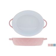 Diamond Ovenschotel Ov.30x20.5xh6cm 3ass Bruin - Roze - Blauw Ovaal 