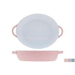 Cosy & Trendy Diamond Ovenschotel Ov.30x20.5xh6cm 3ass Bruin - Roze - Blauw Ovaal 