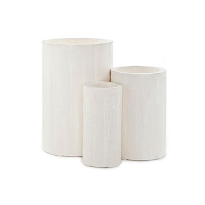 Set3 Vase Cylindre Antique Blanc 40x40xh 60cm - 30x30xh45cm - 20x20xh40cm  Cosy & Trendy