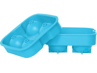 Ijsblokhouder Ballen Blauw 4st D4.5cm Silicone