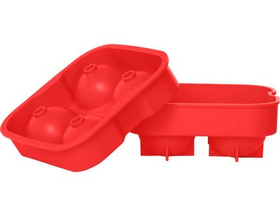 Ijsblokhouder Ballen Rood 4st D4.5cm Silicone