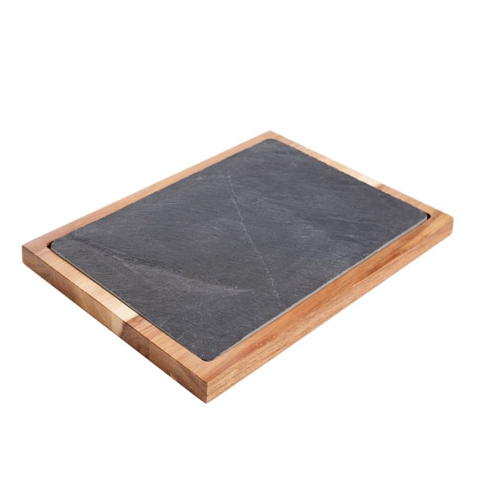 Cosy & Trendy Serveerschalen en-borden Acacia-leisteen Plank 35x25xh2.5cm