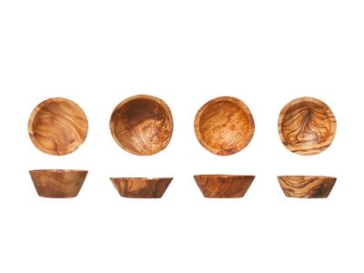 Kommetjes D5.5-7.5cm Set4 Olijfhout 