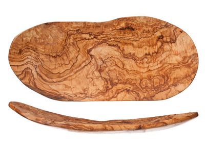 Fruitschaal Plat 33-38cm X 16-24cm Olijfhout