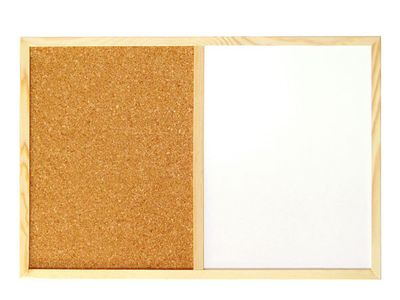 Combibord Kurk-magnetisch 39.5x59cm Kader Natural - 6 Prikkers