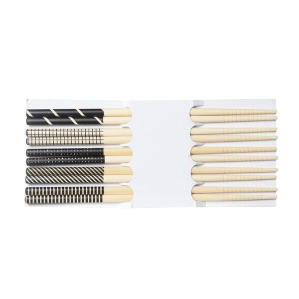 Cosy & Trendy Chopsticks Zwart 22.5cm Set 5 Paar 