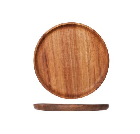 Assiette En Bois Rond D25x2cm Oil Coating  Cosy & Trendy