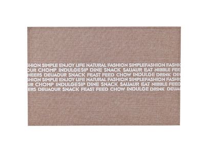Placemat Polylinen Bruin-print Wit Tekst 45x30cm