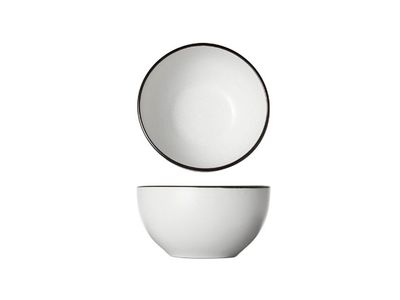 Speckle White Kommetje D14xh7.2cm Zwarte Boord