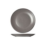 Speckle Grey Assiette Plate D27cm Bord Noir 