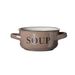 Cosy & Trendy Soep Kommetje Grey 13.5xh6.5cm Met Tekst Soup-  Handvaten 47cl