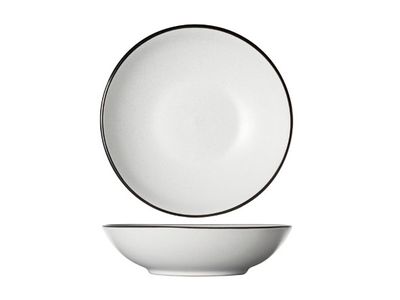 Speckle White Diep Bord D20xh5.3cm Zwarte Boord