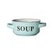 Cosy & Trendy Soep Kommetje Lichtblauw D13.5xh6.5cm Met Tekst Soup-  Handvaten 47cl