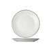 Speckle White Plat Bord D27cm Zwarte Boord 