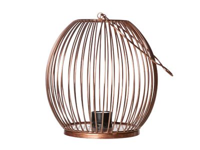 Theelichthouder Draadraster Koper 22x23c 