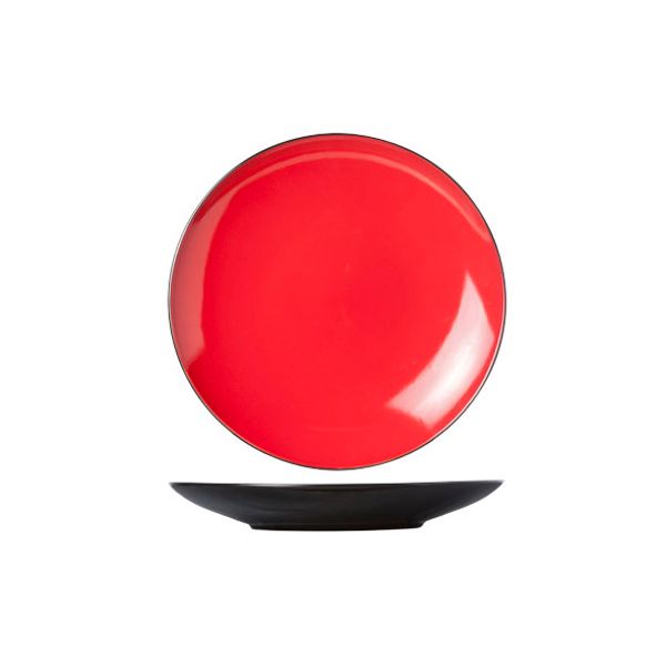 Finesse Red Plat Bord D28cm  