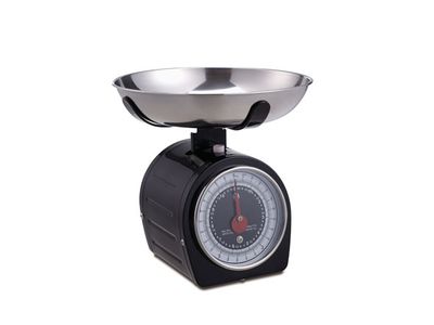 Keukenweegschaal Met Kom Zwart Roestvrij Staal    20.5x20.5xh20.3cm