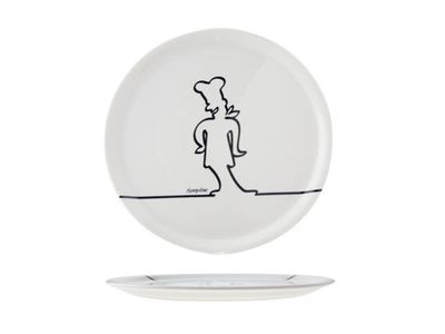 Pizzabord 31cm Wit Funnyline Zwart 