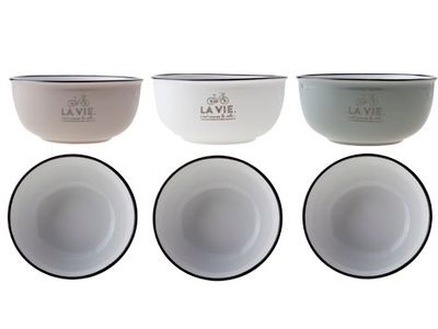 La Vie Kommetje D16xh7.3cm 3 Ass Beige-green-white