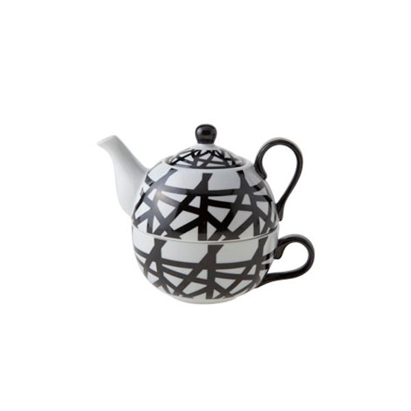 Cosy & Trendy Theepot Met Tas D11.5xh14cm Black-white Theepot 35cl - Tas 30cl