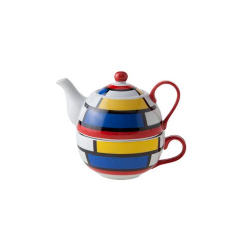 Theiere Avec Tasse D11.5xh14 Mondriaan Theiere 35cl - Tasse 30cl  Cosy & Trendy