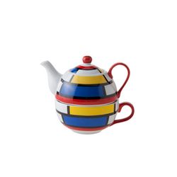 Theepot Met Tas D11.5xh14cm Mondriaan Theepot 35cl - Tas 30cl 