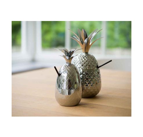 Ananas Beker 800ml Zilver Hammered H24cm - D11cm  Cosy & Trendy