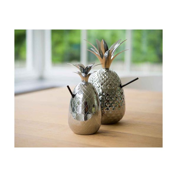 Cosy & Trendy Ananas Beker 800ml Zilver Hammered H24cm - D11cm